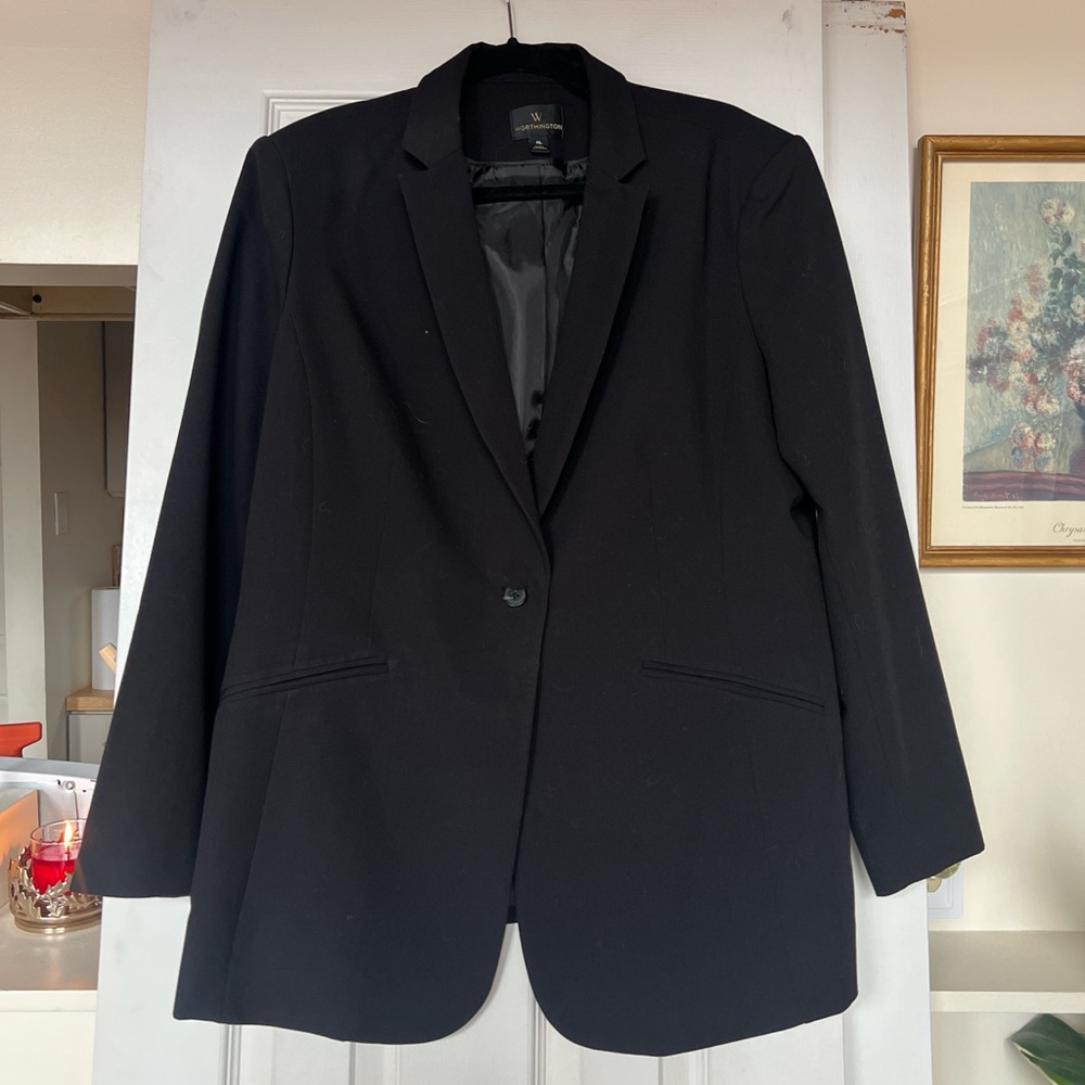 Worthington Black Women's Single-Button Blazer